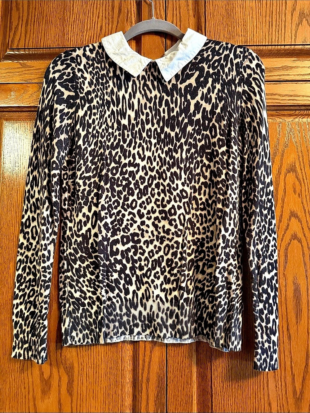 cable & gauge Leopard Print Blouse in Brown & Black Size Medium